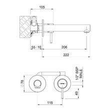 Load image into Gallery viewer, Turoa Wall Mounted Basin Mixer Brushed Graphite