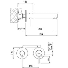 Load image into Gallery viewer, Turoa Wall Mount Basin Mixer Brushed Graphite
