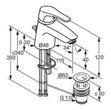 Load image into Gallery viewer, Kludi Tercio Basin Mixer c/w Popup Waste Chrome