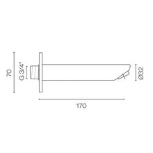 Load image into Gallery viewer, Tube 170mm Round Bath Spout Chrome