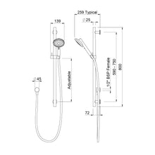 Load image into Gallery viewer, Metven Turoa VJet Slide Shower Stainless