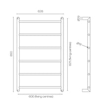 Load image into Gallery viewer, Buddy Abask 850x600 Low Voltage 6 Bar Heated Towel Ladder Chrome