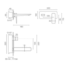 Load image into Gallery viewer, Progetto Como Wall Mount Basin/Bath Mixer Matte Black