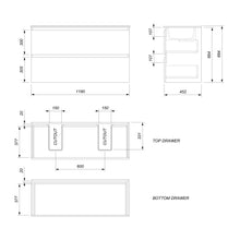 Load image into Gallery viewer, Clearlite Pinnacle Valley Double Bowl Double Drawer Wall Vanity Nordic Ash