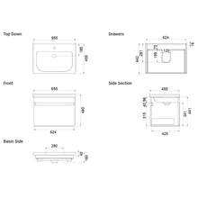 Load image into Gallery viewer, 650 Soft 1 Drawer Wall Hung Vanity – Nordic Ash