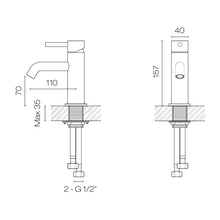 Load image into Gallery viewer, Progetto Tube Basin Mixer Matte Black