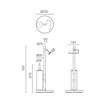 Load image into Gallery viewer, Eco Style Freestanding Toilet Roll Holder And Toilet Brush Chrome