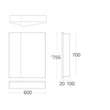 Load image into Gallery viewer, Charred Oak Dante Plus 600 2 Door Mirror Cabinet