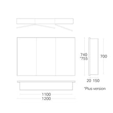 Load image into Gallery viewer, Dante Plus Deep 1200 3 Door Mirror Cabinet Charred Oak