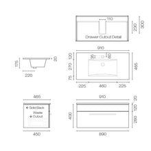 Load image into Gallery viewer, Mia 900 1 Drawer Wall Hung Vanity