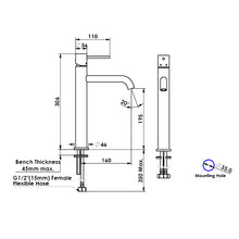Load image into Gallery viewer, Greens Tower Basin Mixer Brushed Brass
