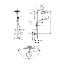 Load image into Gallery viewer, Hansgrohe Croma Select S Showerpipe with Thermostat Chrome
