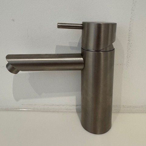 Buddy Low Straight Spout Basin Mixer Brushed Nickel