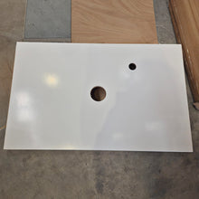 Load image into Gallery viewer, 800mm Timber Veneer Floating Shelf with Matt White Solid Surface Top (including Wall Support Brackets)
