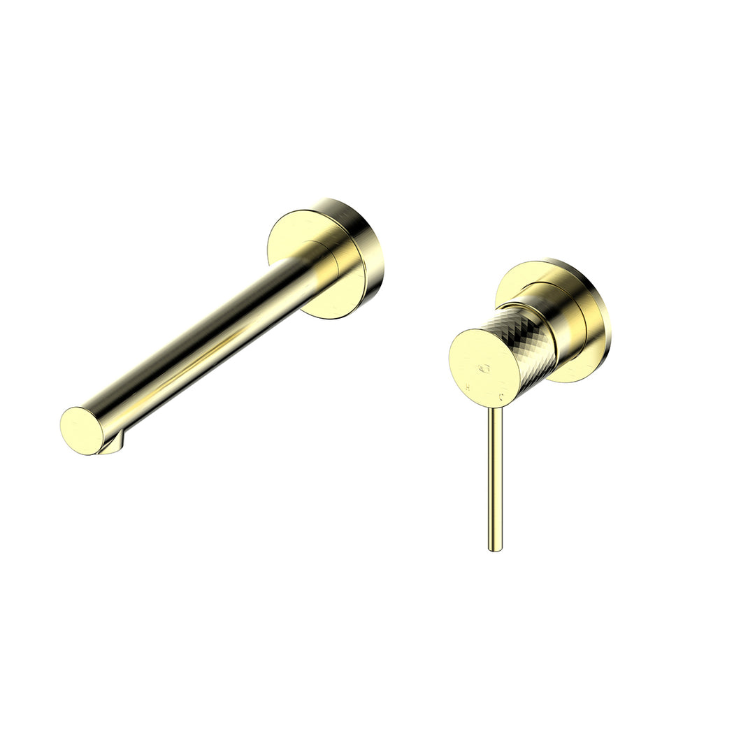 Mika Wall Basin Mixer Brushed Brass