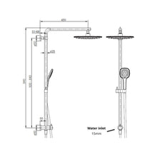 Load image into Gallery viewer, Elementi Splash Square 3 Function Column Shower Black
