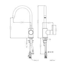 Load image into Gallery viewer, Uno Gooseneck Kitchen Mixer Black
