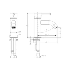 Load image into Gallery viewer, Elementi Uno Curved Basin Mixer Black
