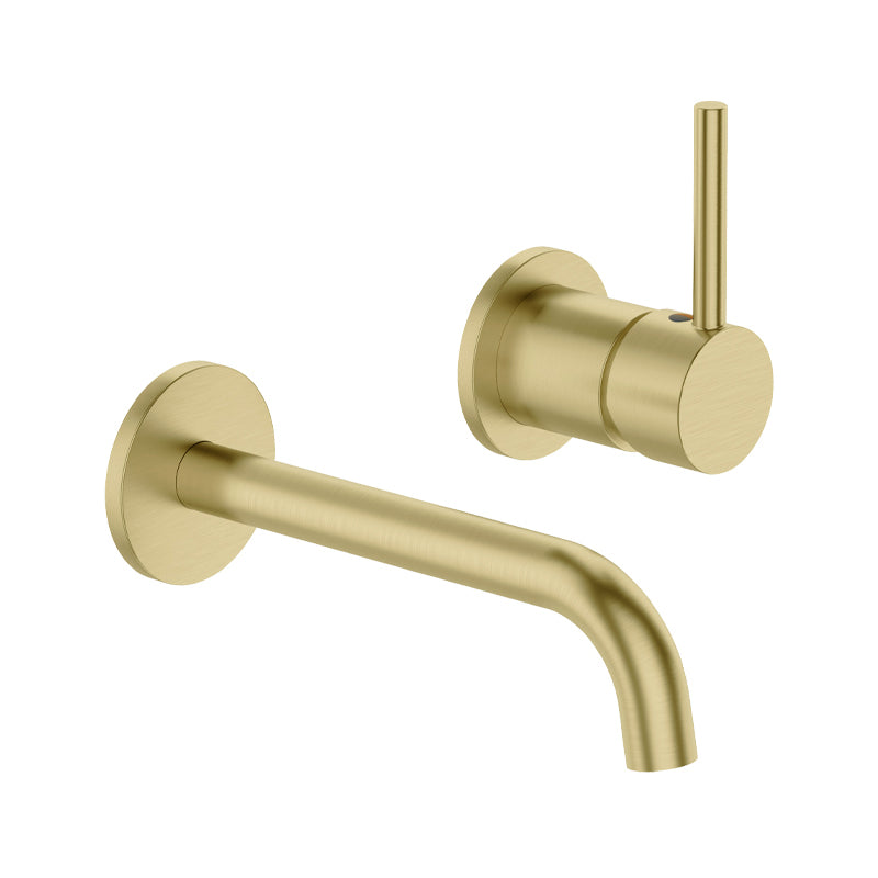 Uno Wall Basin Mixer Brushed Brass