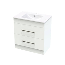 Load image into Gallery viewer, 750 Pacific Double Drawer Floor Vanity White Melamine
