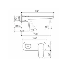 Load image into Gallery viewer, Caroma Contura® II Wall BasinBath Mixer 220mm - Brushed Nickel
