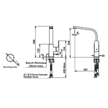 Load image into Gallery viewer, Greens Arcas Side Lever Sink Mixer Brushed Brass
