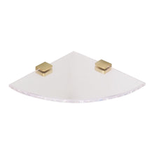 Load image into Gallery viewer, Acrylic Corner Shower Shelf with 2 Brushed Gold Brackets
