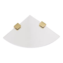 Load image into Gallery viewer, Acrylic Corner Shower Shelf with 2 Brushed Gold Brackets
