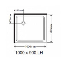 Load image into Gallery viewer, Symphony Aquero 1000x900 Flat Wall 3 Stacker Door Shower Enclosure Silver
