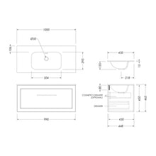 Load image into Gallery viewer, Array Oslo Serifos 1000 Single Drawer Wall Hung Vanity in Slate Thermoform
