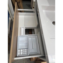 Load image into Gallery viewer, City 46 900 Wall 1 Drawer 1 Open Storage Vanity - Devon Oak Front, Gloss White Sides
