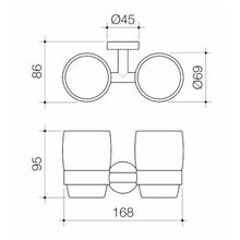 Load image into Gallery viewer, Caroma Cosmo Metal Double Tumbler Holder Chrome
