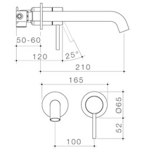 Load image into Gallery viewer, Caroma Liano II Basin/Bath Wall Mixer w 210mm Spout Gunmetal
