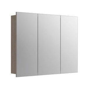 Plumbline Mia 900 3 Door Mirror Cabinet White Gloss Finish