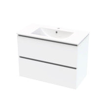 Load image into Gallery viewer, Clearlite Pinnacle Valley 900 Double Drawer Wall Vanity White Melamine
