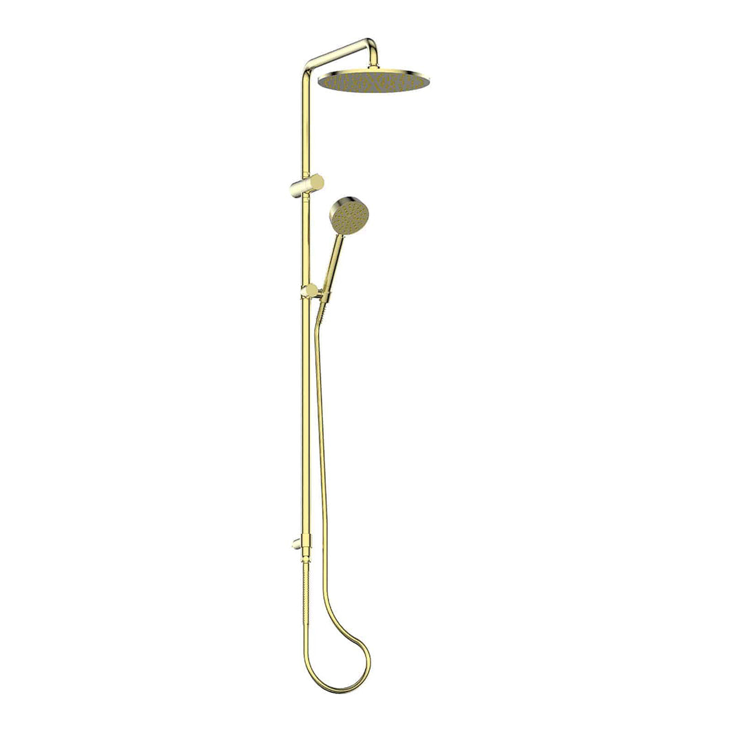 Greens Twin Rail Shower Brushed Brass