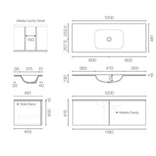 Load image into Gallery viewer, Hampton Spio 1200 2 Drawer Wall Vanity Kombu Green
