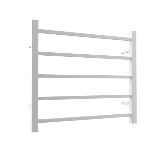 Quadro 530x600 Square 5 Bar Heated Towel Rail White