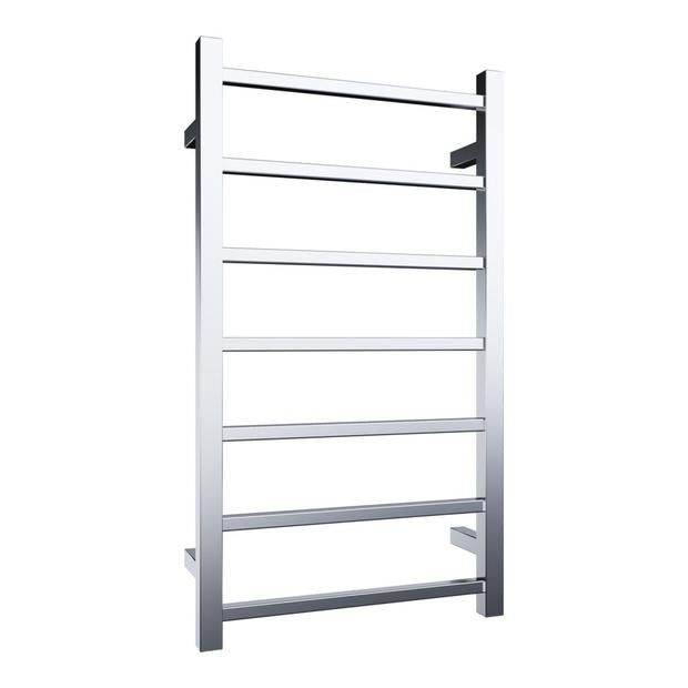 Quadro 800x450 Square 7 Bar Heated Towel Rail Gunmetal
