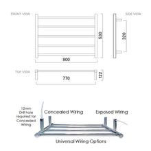 Load image into Gallery viewer, Quadro 530x800 Square 5 Bar Heated Towel Rail Chrome
