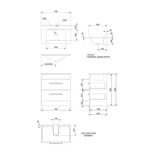 Load image into Gallery viewer, 750 Pacific Double Drawer Floor Vanity White Melamine
