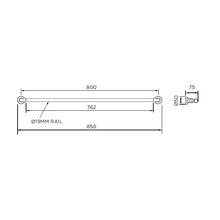 Load image into Gallery viewer, Perrin &amp; Rowe - Single towel rail 850mm Chrome
