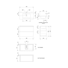 Load image into Gallery viewer, Pinnacle 900mm Double Drawer Wall Hung Vanity Nordic Ash
