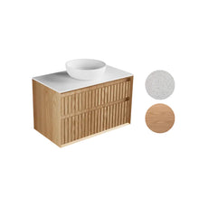 Load image into Gallery viewer, Plato Largo 900 2 Drawers Stacked Wall Hung Vanity Natural Oak
