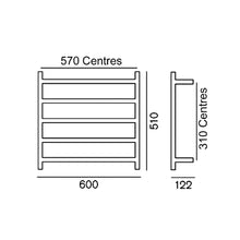 Load image into Gallery viewer, Genesis 510x600 ESP Heated Towel Rail Polished Stainless Steel
