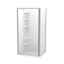Load image into Gallery viewer, Clearlite 900x1000 2 Sided Moulded Shower Enclosure Satin Sierra Rectangle 2 Sided Pivot Door Acrylic Wall Shower
