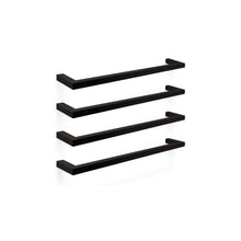 Load image into Gallery viewer, Tranquility Set of 2 Square Single Bars Heated Towel Rail Black
