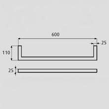 Load image into Gallery viewer, Tranquility Set of 2 Square Single Bars Heated Towel Rail Black
