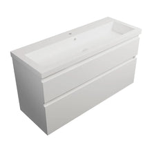 Load image into Gallery viewer, 1200 Cangas 2 Drawer Wall Hung Vanity Melamine White
