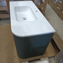 Load image into Gallery viewer, Tondo Arco 1000 2 Drawer Left Hand Curve Wall Vanity Kombu Green
